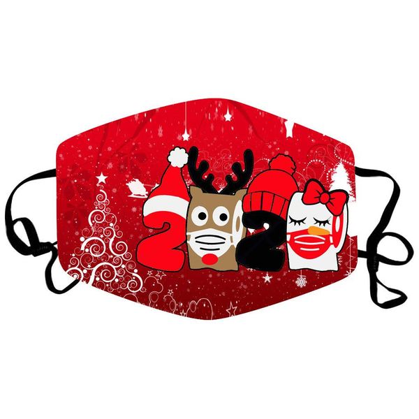 

christmas 2021 print face mask with 2x filter pm2.5 fabric face shield reusable mouth cover children masks washable mouth mask wmtwfb
