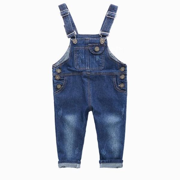 

children cotton denim copper buckle dungarees suspender trousers size120cm, Black;white