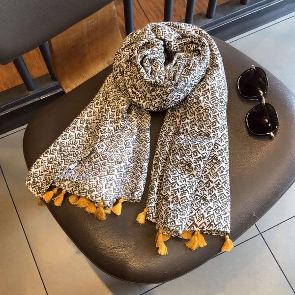 

royalmaybe foreign trade cotton scarf printed fringed female shawl spring, summer, autumn and winter factory wholesale, Blue;gray