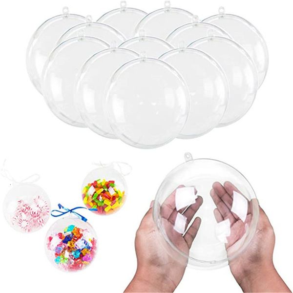

4cm 6cm 8cm 10cm decorations openable transparent plastic christmas tree ornament party new year gift balls