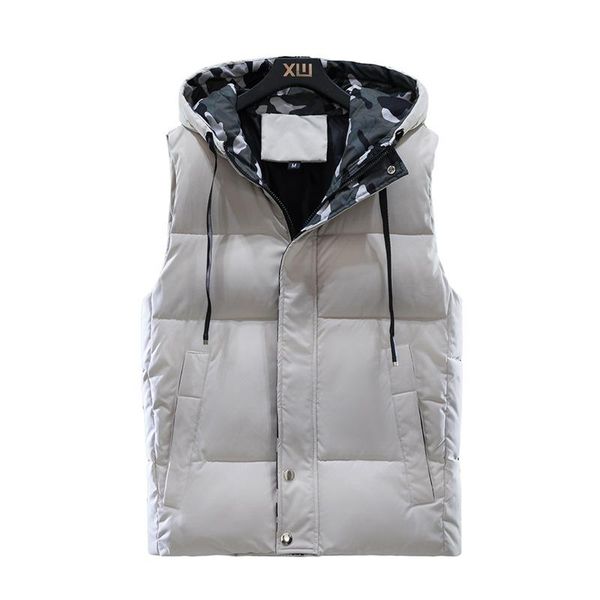 

2020 new mens vest jackets sleeveless vest winter men's warm homme casual thicken waistcoat chalecos para hombre 5xl, Black;white