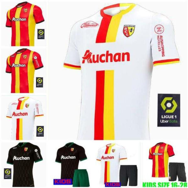 

rc lens soccer jersey away shirt 2021 rc lens men's designer shirt sotoca s.banza robail jean football shirt jersey, Black;yellow