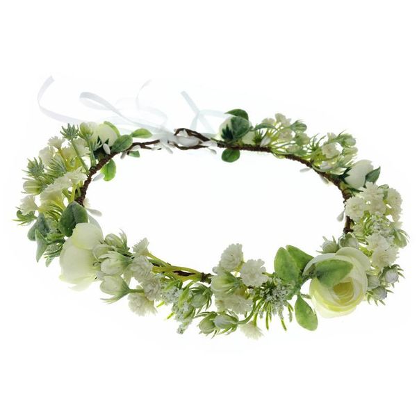 

gypsophila flower headwear women hair accessories white flower wreath crown headband hat decoration adjustable floral qylilb