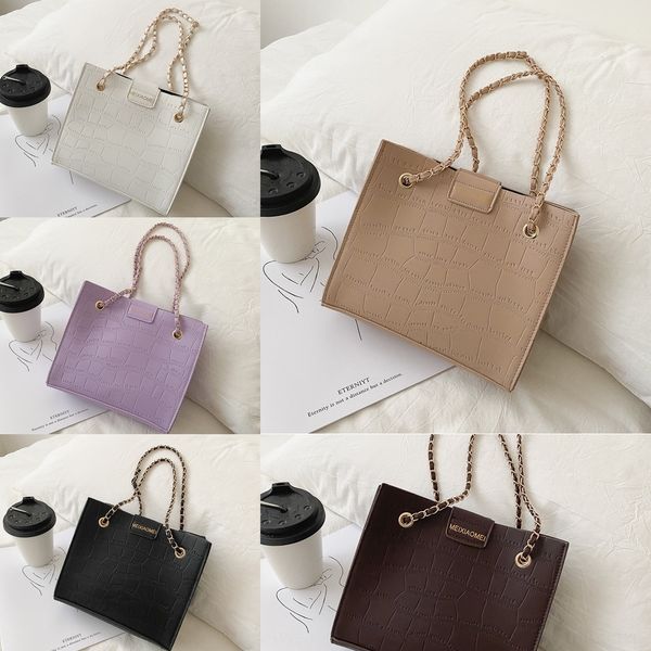 

wj0st stone small small women's 2020 summer new fashion internet red shoulder pattern shoulder chain portable women's bag bucket b