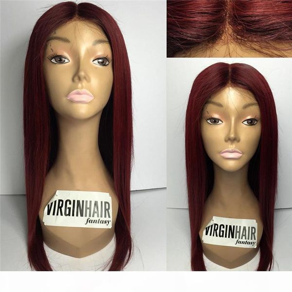 

full density full lace wigs human hair wigs burgundy #99j glueless brazilian human hair lace front wigs, Black;brown