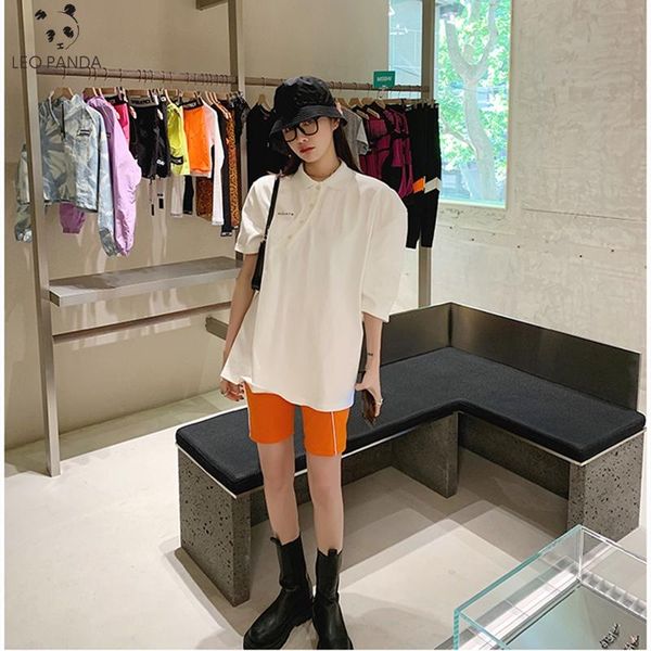 

women's polos solid shirt female soft cotton casual women shirts summer elastic 2021 short sleeve undershirt ladies harajuku, White