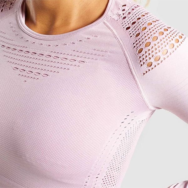 

yoga shirt long sleeve women back training quick dry long sleeve exercise clothes sweatshirt designers shirts, White