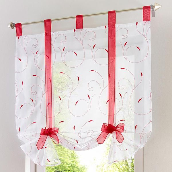 

rod pocket modern luxury leaf embroidered tulle curtain for bedroom living room roman blinds sheer home decoration