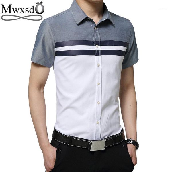 

mwxsd casual men shirt short sleeve slim fit oxford shirts men's dress shirt vetement chemise homme1, White;black