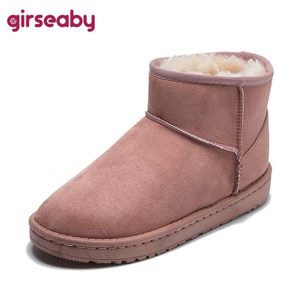 

girseaby cute snow boots плюшевые женская обувь женщины искусственного меха теплый лодыжки сапоги женские девушки студент зимней обуви sapat, Black