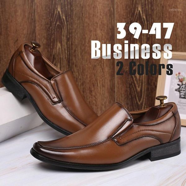 

newly men casual wedding pu leather shoes square toe formal office work anti-slip shoes dod8861, Black