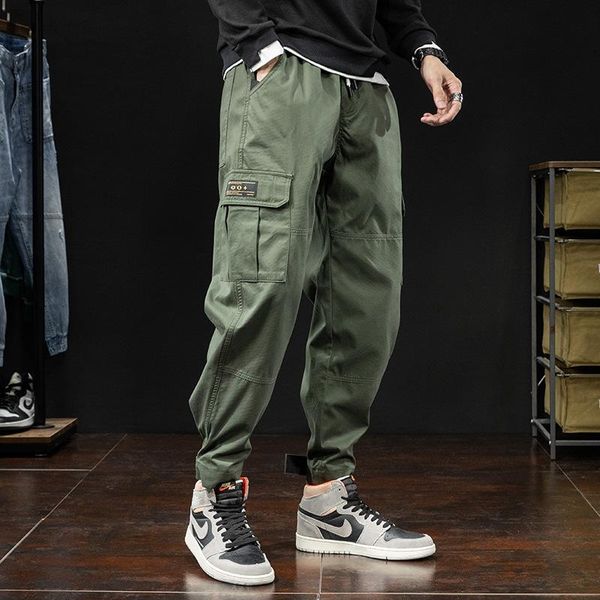 

men's jeans 2021 men overalls loose-fitting casual pants korean style, Blue