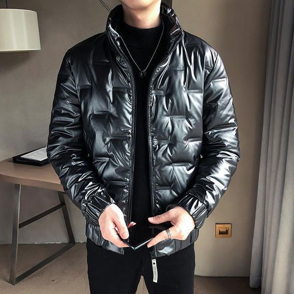 

новая мода блестящая повседневный ultralight mens утка вниз куртки осень зима пальто мужчины легкий утка вниз куртка мужчины пальто, Black