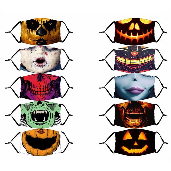 

halloween clown skull pumpkin lip ghost fashion face mask dust proof air belt adjustable interlining designer face masks with filter mask