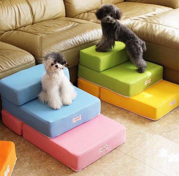 

cat beds & furniture pet stair breathable mesh dog stairs with detachable cover foldaable ramp staircase for little small cats 160415-61