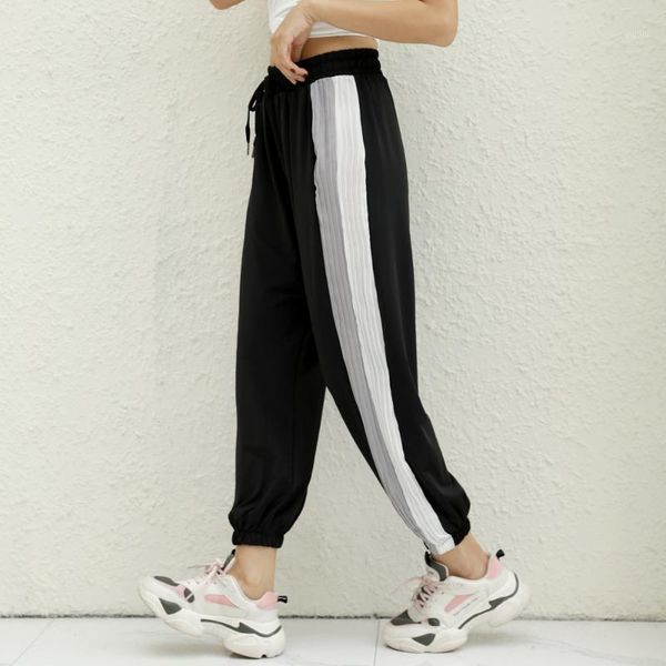 

running pants 2021 style yoga sports women's thin breathable loose-fit slimming casual fitness ankle banded pa1, Black;blue