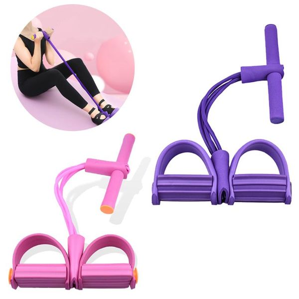 

4 tube fitness resistance bands exercise equipment elastic fitness resistance bands women men sit up pull ropes yoga equipment