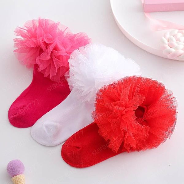 Mode 3 Farbe Spitze Baby Socken Baumwolle Mädchen Socken Mädchen Tanz von Socken Prinzessin Socke süße Kinder Socke Mädchen Kleidung Großhandel