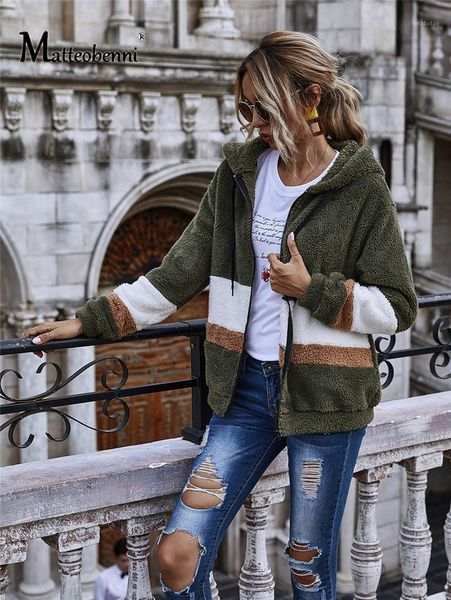 

women's jackets 2021 autumn women plush casual faux fur thick zipper elegant warm hoody sweatshirt outerwear female coats overcoat1, Black;brown