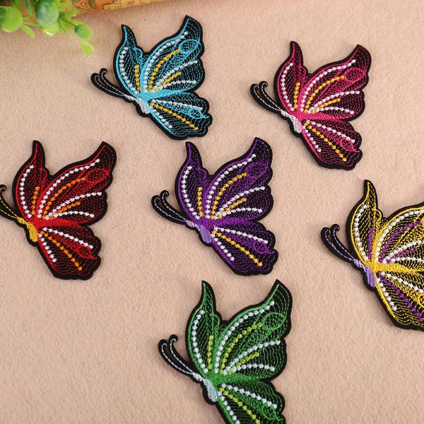 

1pcs butterfly embroidery patch heat transfers iron sew on patches for diy t-shirt clothes stickers decorative applique 47293