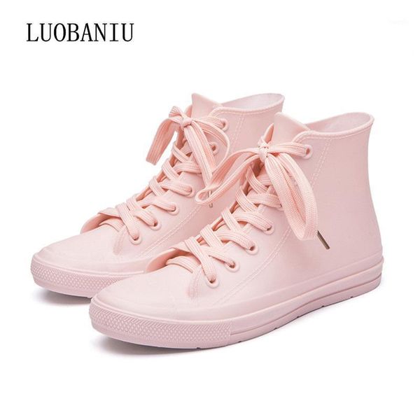 

boots women candy color rainboots waterproof ankle jelly shoes pink chaussure femme women's casual botas mujer size 35-421, Black