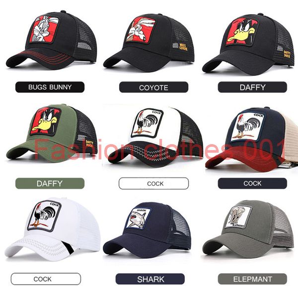 

summer mesh baseball caps animal duck anime cute rabbit embroidery for women men outdoor dad truck driver hat summer gorras, Blue;gray