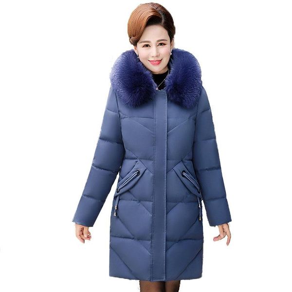 

2021 new winter jacket parka middle-aged and elderly women's coat hooded thicken down cotton-padded overcoat parkas 5xl k8902, Black