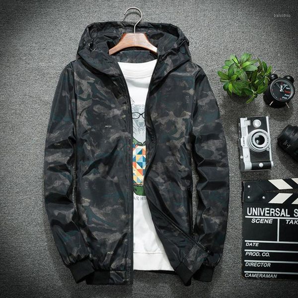 

fashion men camouflage jacket spring autumn thin hooded casual coat mens sportswear windbreaker new male outerwear clothing1, Black;brown