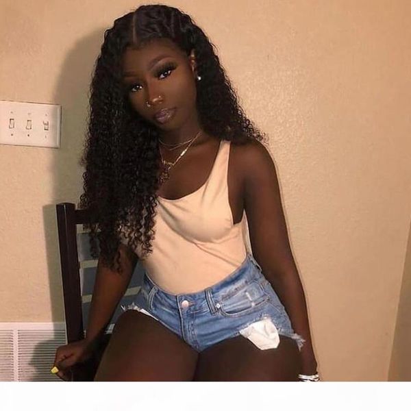 

arisonhair 13x4 13x6 hd transparent lace front human hair wigs for black women remy brazilian kinky curly 4x4 lace closure wig, Black;brown