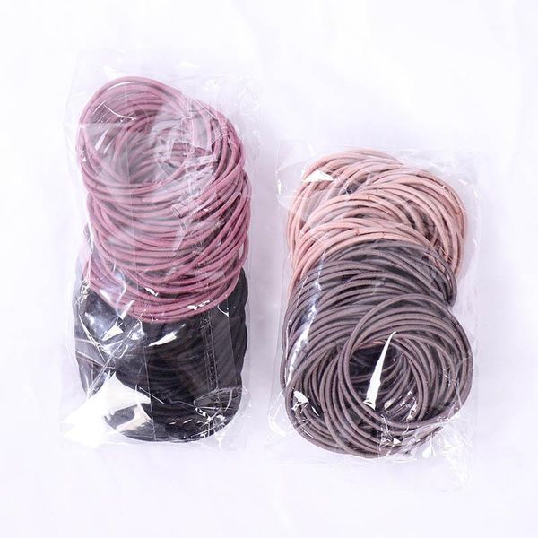 

new 100pcs/lot girls five-color mixing color rubber bands children safe elastic hair bands ponytail holder kids hair accessories1, Slivery;white