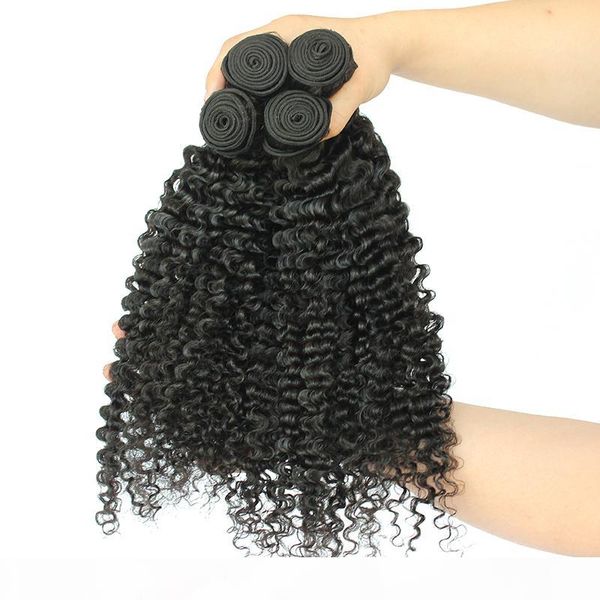 

kinky curly hair extension 1pcs brazilian bundles deals honey queen hair products remy human hair weaving, Black