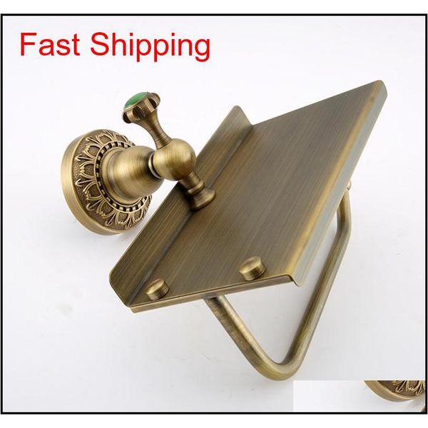 

european antique paper holder bathroom toilet tissue holder with mobile shelf brass copper qylkjm new_dhbest
