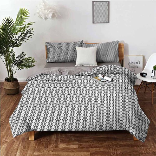 

ornamental swirls and curls pattern monochrome tribal culture illustrationbedding 3-piece set