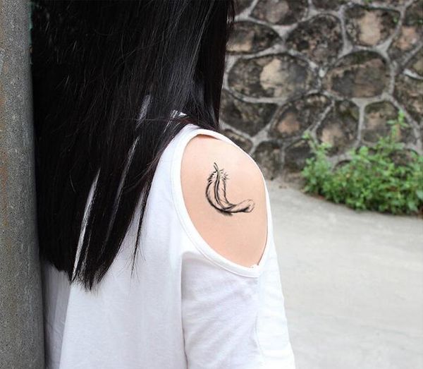 

new waterproof 3d temporary tattoo stickers cartoon feather fake tattoo sticker for bbyjbl lipper