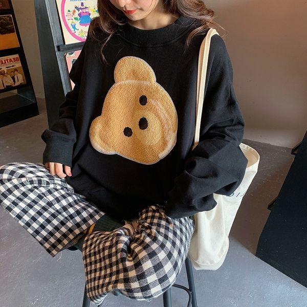 

vsxk9 2020 micro chubby mm hooded women new spring and oversized thin autumn loose sweater sweater thin maxi l1z4b, Black