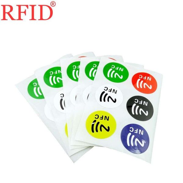 

5set 6colors nfc tags stickers ntag213 13.56mhz nfc tags sticker universal lable ntag213 rfid tag for all enabled phones