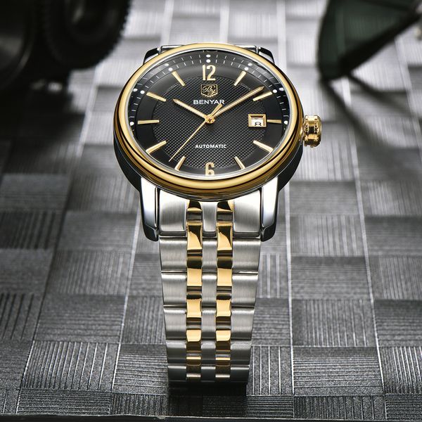 

mayforest relogio masculino brand luxury men watches fashion full steel fashion casual waterproof automatic watch men's clock, Slivery;brown
