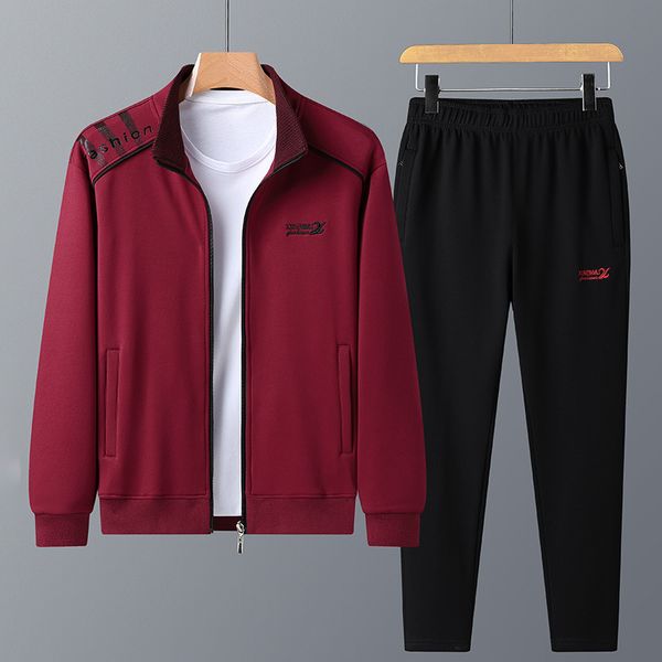 

plush and thickened men's sportswear suit sportswear running suit pure cotton cardigan sweater two coats fashion brand, Gray