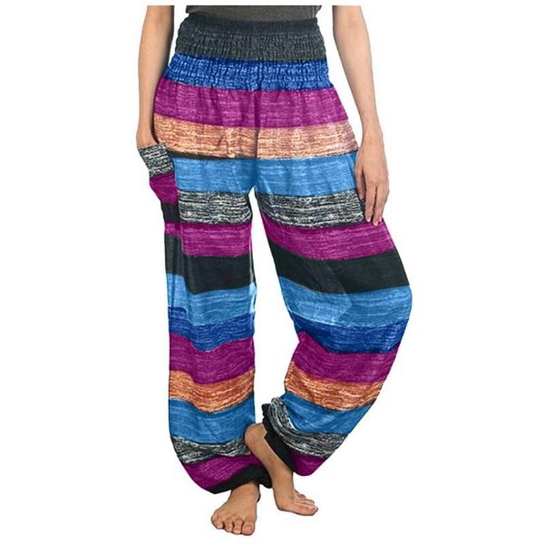 

plus size women striped printed high waist yoga loose pants with pocket female casual sportwear trousers sweatpant for kg-456, White;red