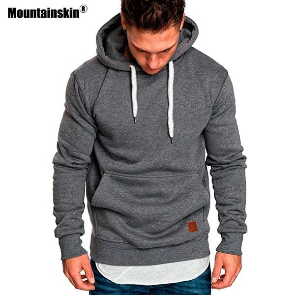 

mountainskin mens hoodies solid spring autumn hooded coat men hip hop sweatshirt casual slim sportswear tracksuit sa684, Black