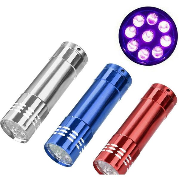 

portable 9 cree led uv light flashlight hiking torchlight aluminium alloy money detecting led uv lamp light qyllog wphome