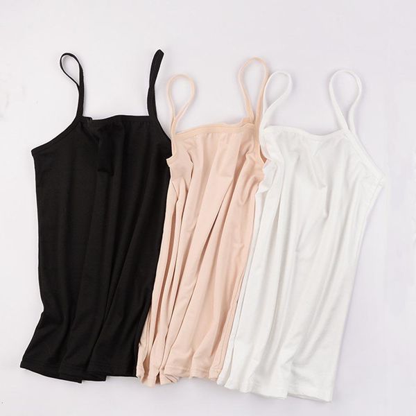 

2021 new womens plain sleeveless ladies stretch strappy camisole vest bottoming shirts nude black white lady tank vests