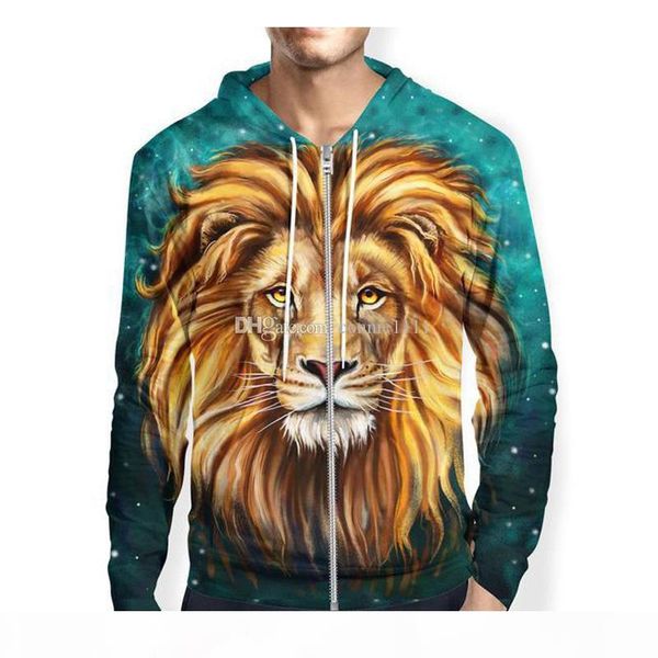 

lion zipper hoodies shirts men women printed 3d hoodie casual sweatshirts funny sweat shirt tie-dye sweatshirt zip up s-5xl, Black