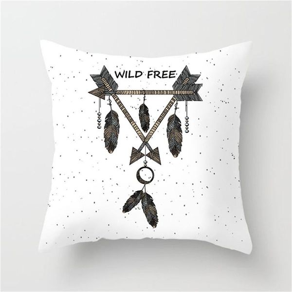 

fuwatacchi dreamcatcher подушка подушка подушка цветные перья печать наволочка мечта стрелка для домашнего декора диван 45см45см подушка для
