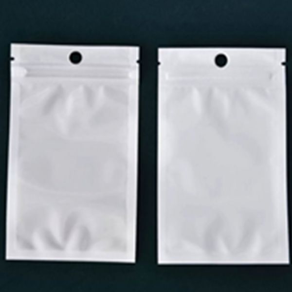 Klare weiße Perlenplastikbeutel OPP-Reißverschluss-Taschen-Zip-Lock-Einzelhandelspakete Schmuckladegerät Kabel-Telefongehäuse PVC-Verpackungs-Taschen HH0063SY