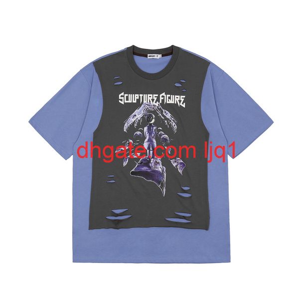 

spoof cartoon print color matching short sleeve t-shirt for men, White;black