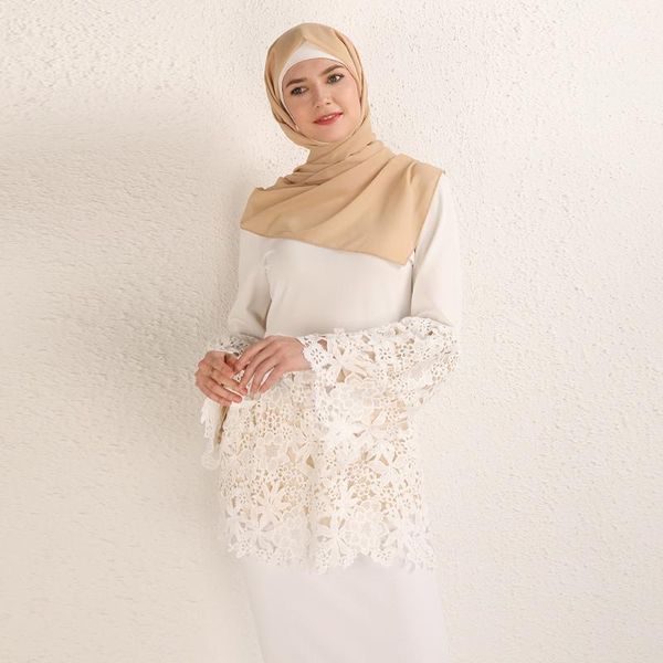 

fashion arabic turkey manset lace crochet long sleeves arabe ropa musulmana mujer turkiye saudi long abaya islamic clothing11, Red