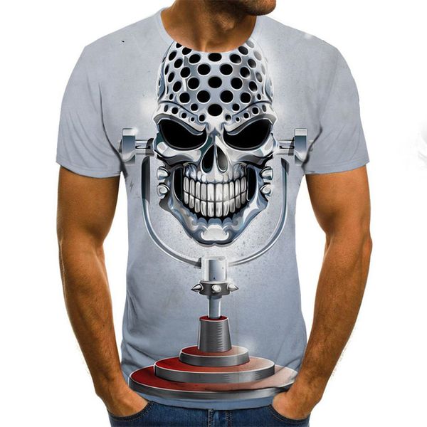 

new skull horror skull summer trendy 3d print shirts oversized funny hippie men clothing