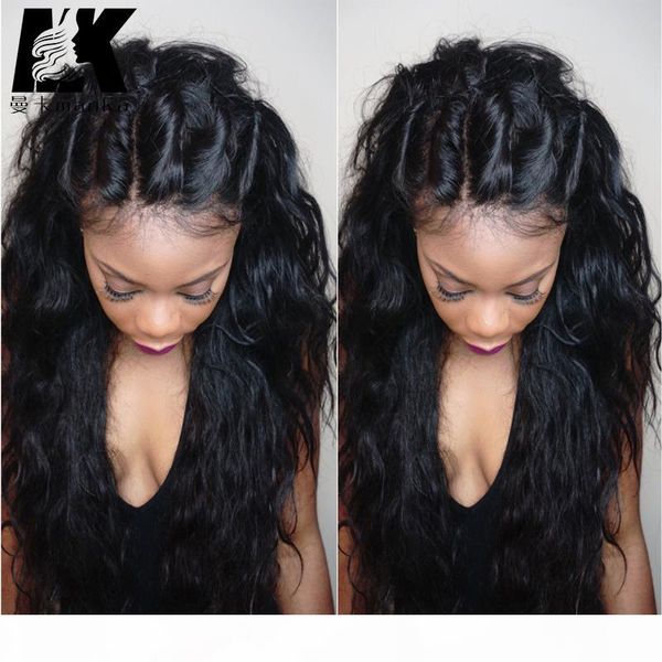 

180 density silk full lace wig with baby hair brazilian virgin human hair silk lace front wig for black women, Black;brown
