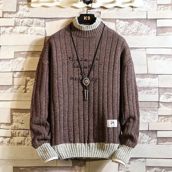 

2020 new winter thick warm sweater men fashion long sleeve turtleneck men's pullover sweaters keep warm pull homme, White;black